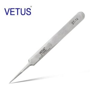 Metal Color Non ESD Safe Tools VETUS Precision Stainless Steel Tweezer - Image 5