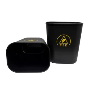 Black ESD Anti-static Plastic Square Dust Free Waste Bin 15L For Cleanroom - Image 1