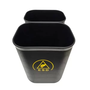 Black ESD Anti-static Plastic Square Dust Free Waste Bin 15L For Cleanroom - Image 2