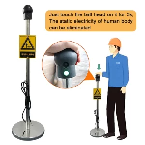 Industrial Human Body Electrostatic Eliminator With 304 Stainless Steel Pole - Image 1