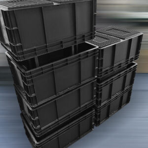 Black Embossing Esd Plastic Bins Anti Static 600x400x330mm - Image 4