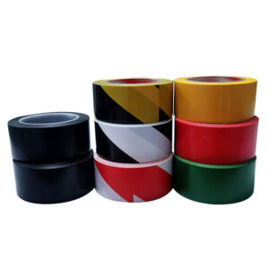 PVC Warning Tape Black Yellow Twill Color Blocking No Printing - Image 2