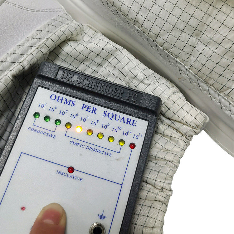 White Antistatic PU Gird ESD Fabric Short Boots For Cleanroom - Image 6