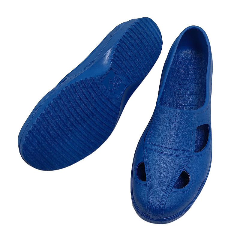 Blue Durable Integrated Molding SPU Material ESD Antistatic Workshop Safety Four Holes Sandals for Cleanroom - Image 2