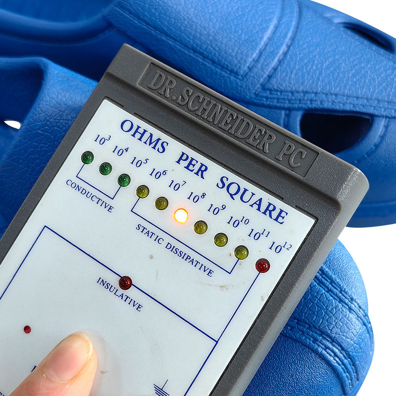 Blue Durable Integrated Molding SPU Material ESD Antistatic Workshop Safety Four Holes Sandals for Cleanroom - Image 5