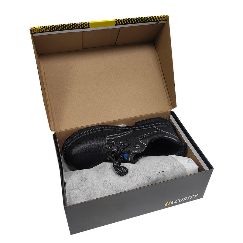 Anti Smashing PU Safety Shoes Rubber Sole Black Safety Shoes For Construction - Image 5