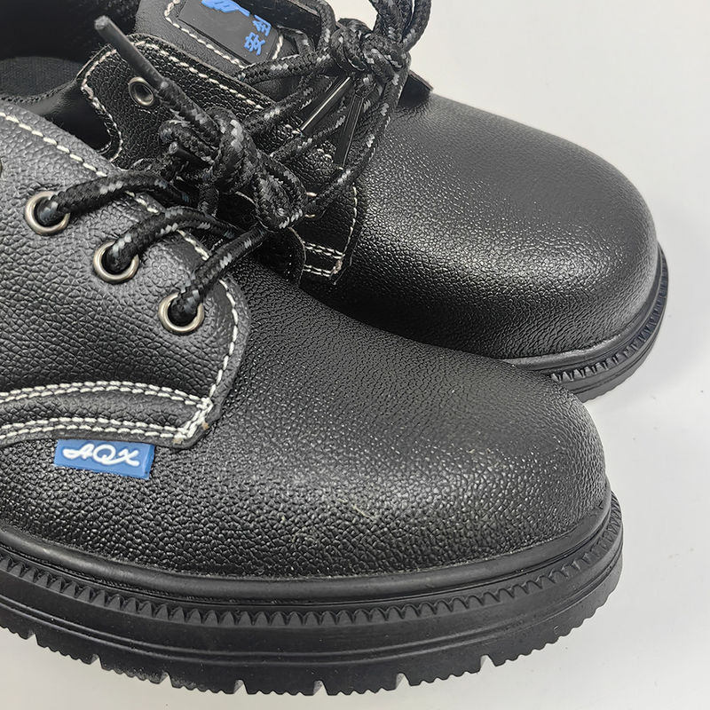 Anti Smashing PU Safety Shoes Rubber Sole Black Safety Shoes For Construction - Image 3