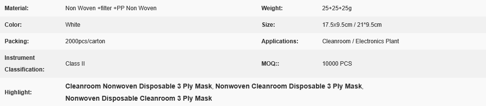 Screenshot 2026-02-25 at 09-37-09 White Nonwoven Disposable 3 Ply Face Mask For Cleanroom