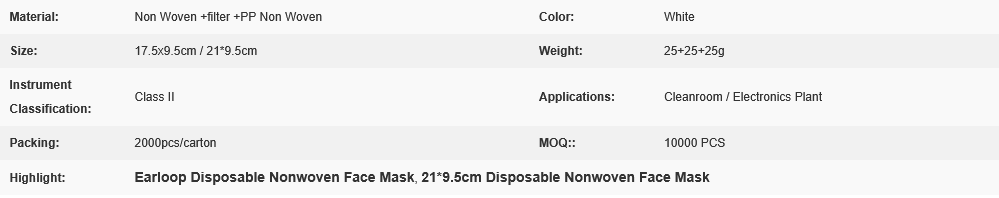 Screenshot 2026-02-25 at 09-56-26 21 9.5cm Cleanroom 3 Ply Earloop Disposable Nonwoven Face Mask