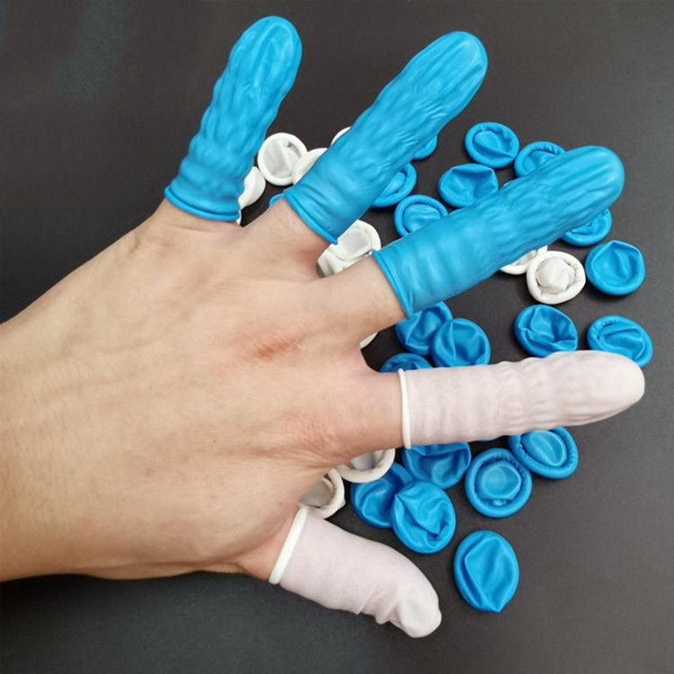 Cleanroom Disposable Nitrile Finger Cots Blue White - Image 4