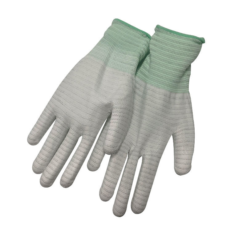 Cleanroom Polyester Carbon Fiber ESD Anti Static PU Coated Gloves Industrial - Image 3