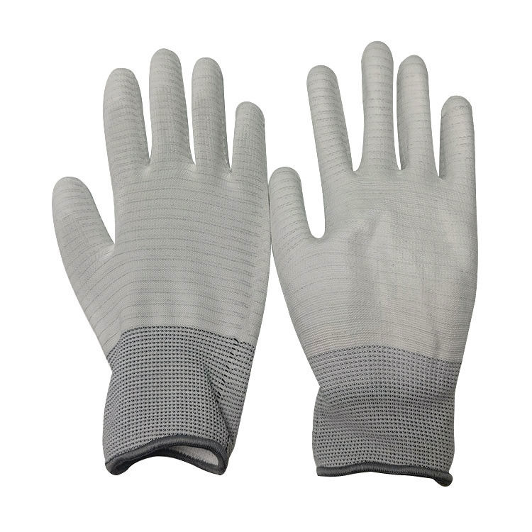 Polyester Anti Static PU Palm Coated ESD Gloves For Electronic Industry - Image 2