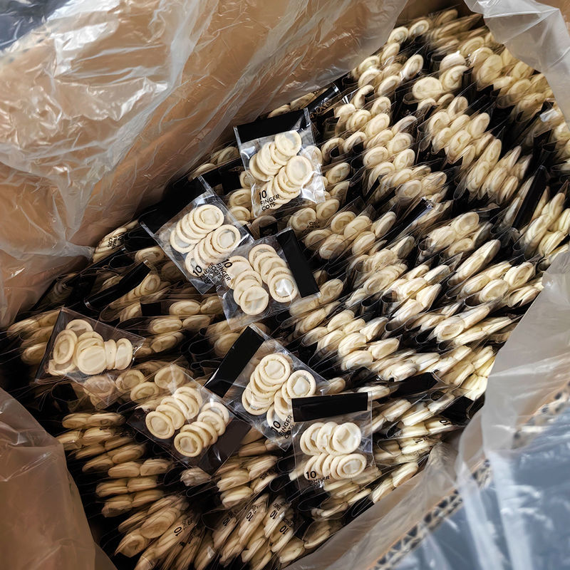 10pc Latex Finger Cots Natural Latex Disposable Finger Sleeve For Industrial Use - Image 3