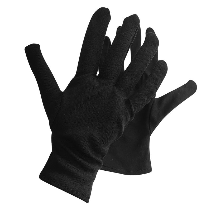 Black 100% Cotton Gloves Ceremony Breathable Moisturizing Absorbent Uniforms gloves - Image 2