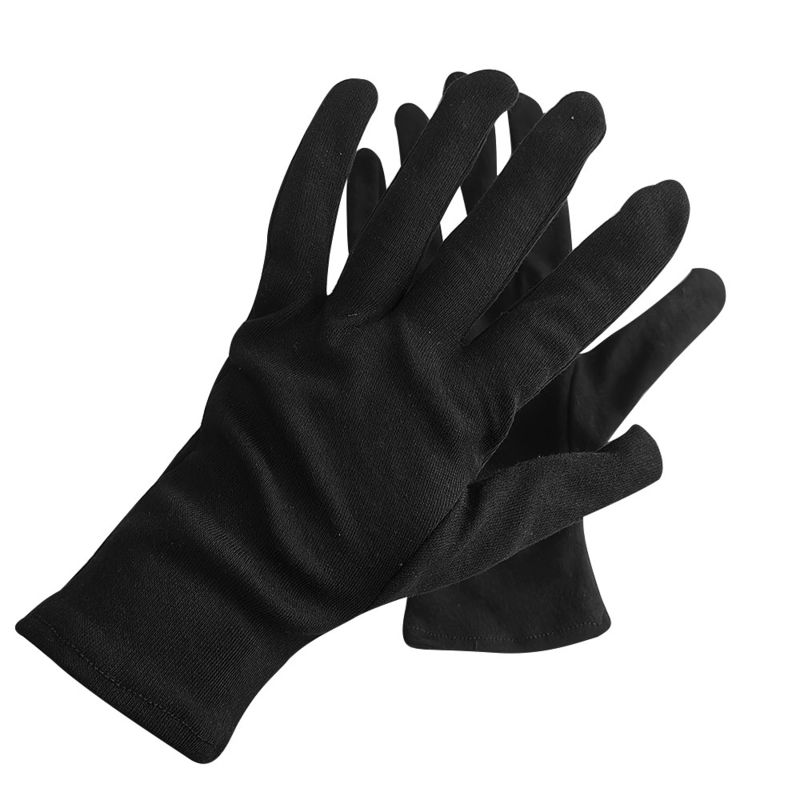 Black 100% Cotton Gloves Ceremony Breathable Moisturizing Absorbent Uniforms gloves - Image 3