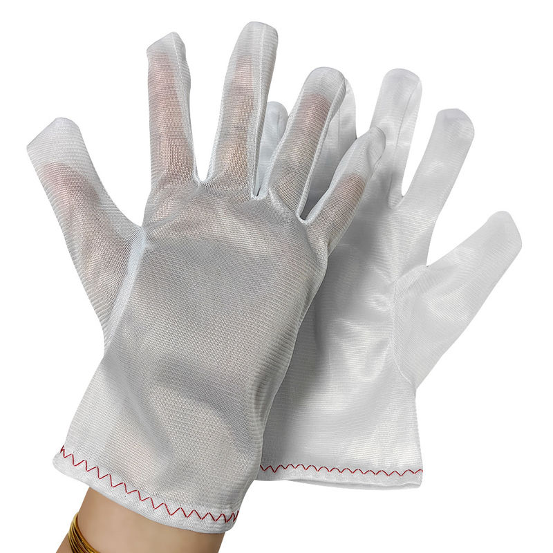 Cleanroom Polyester Working Gloves White Dust-free Gloves 100% Polyester Glove - Image 4