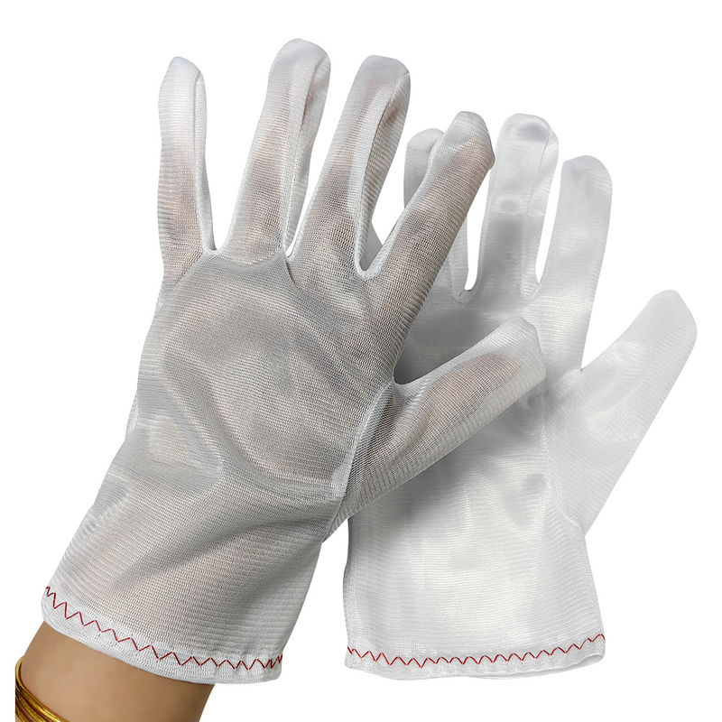 Cleanroom Polyester Working Gloves White Dust-free Gloves 100% Polyester Glove - Image 5