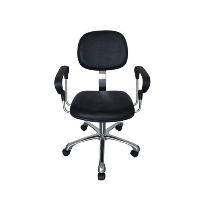 PU Antistatic ESD Safe Chairs Color Black And Blue Backrest Tilt Armrest Optional - Image 2