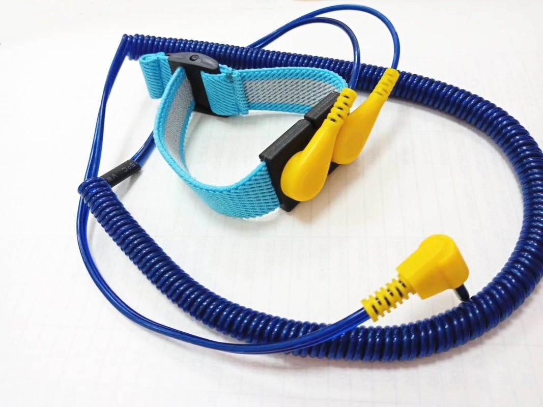 ESD Dual Wire Electrostatic Discharge Band Adjustable PU Cord 4mm Snap - Image 2