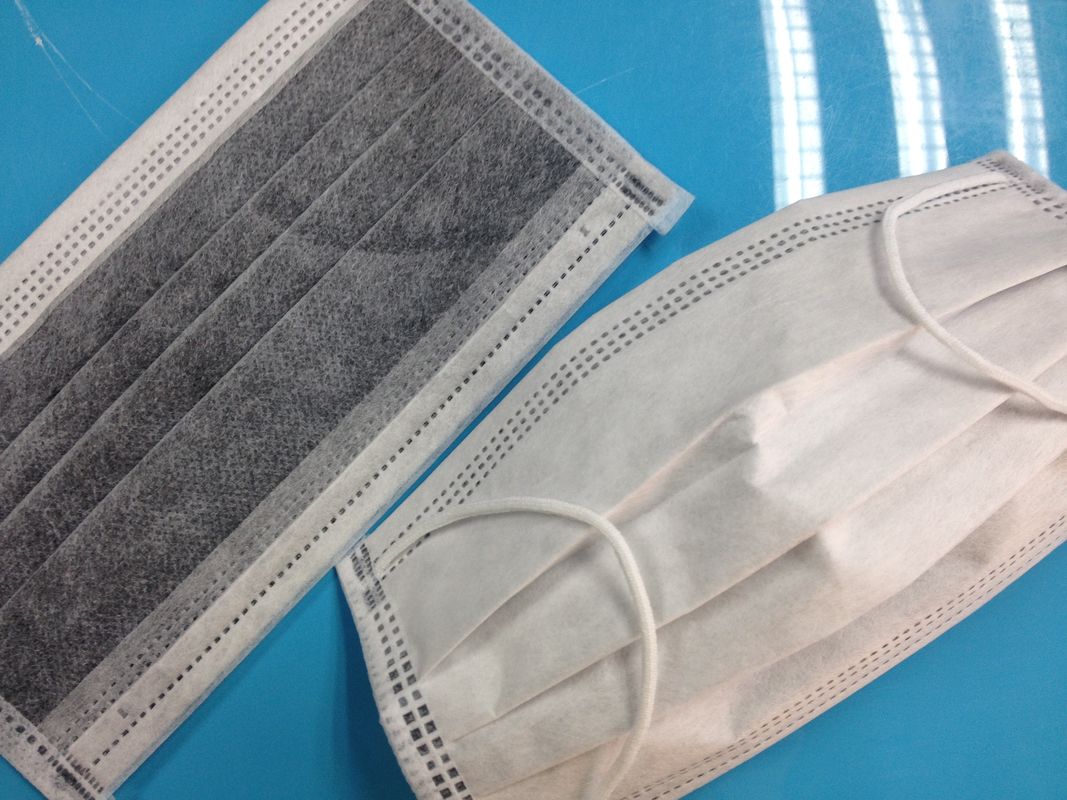 Latex Free Cleanroom Consumables Non Woven Carbon Face Mask 4 PLY Earloop - Image 4