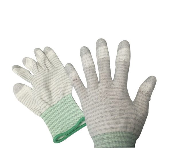 pl19920001-pu_top_coated_striped_static_proof_gloves_fingertip_carbon_knitted_en388_4121_standard