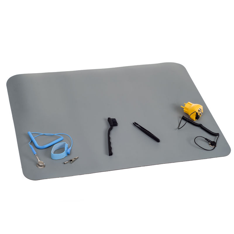 ESD Grey PVC Table Mat Antistatic Mat With Button For Antistatic Area - Image 2