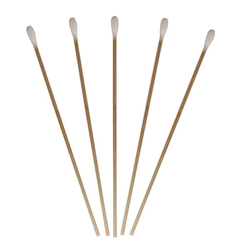 Long Handle Cotton Swabs Cleanroom Consumables 6 Inch Standard Paper / Wood Handle - Image 4