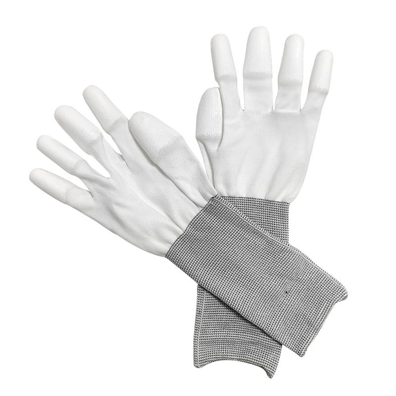 13 Inch White Extended PU Coated Top Fit Gloves PU Polyester Working Glove - Image 2