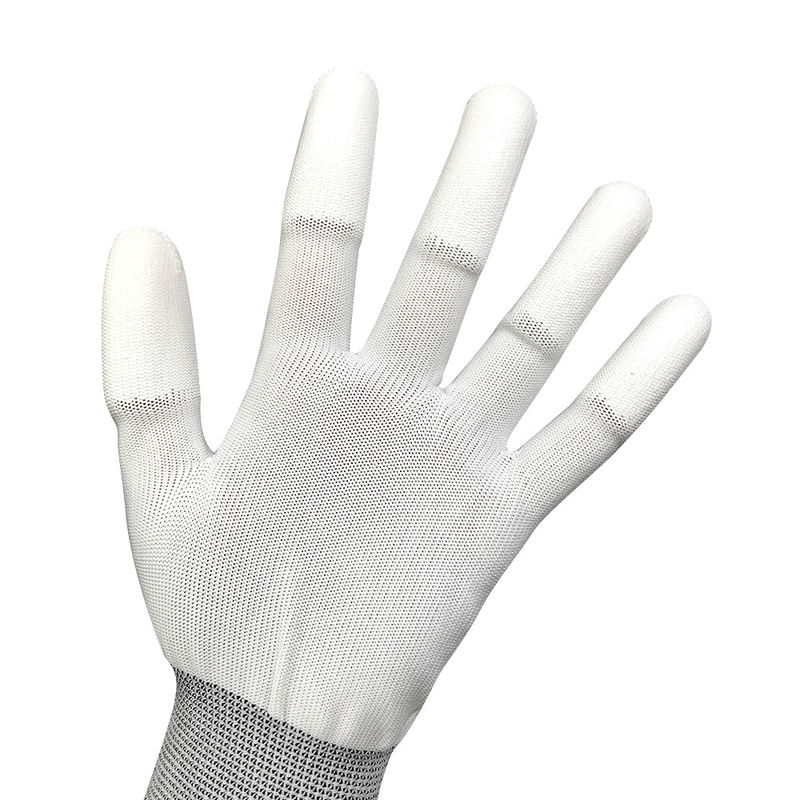 13 Inch White Extended PU Coated Top Fit Gloves PU Polyester Working Glove - Image 4