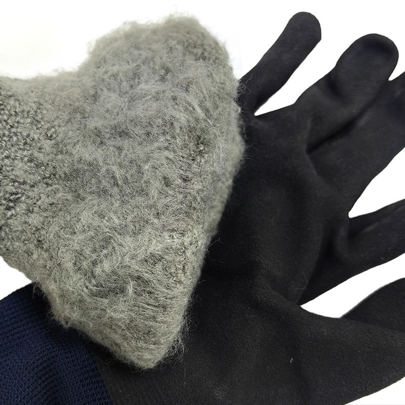 Black Blue Winter Outdoor Sports Working Latex Impregnated With Foam Cashmere Warm Glove - Image 2
