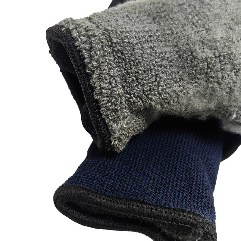 Black Blue Winter Outdoor Sports Working Latex Impregnated With Foam Cashmere Warm Glove - Image 3
