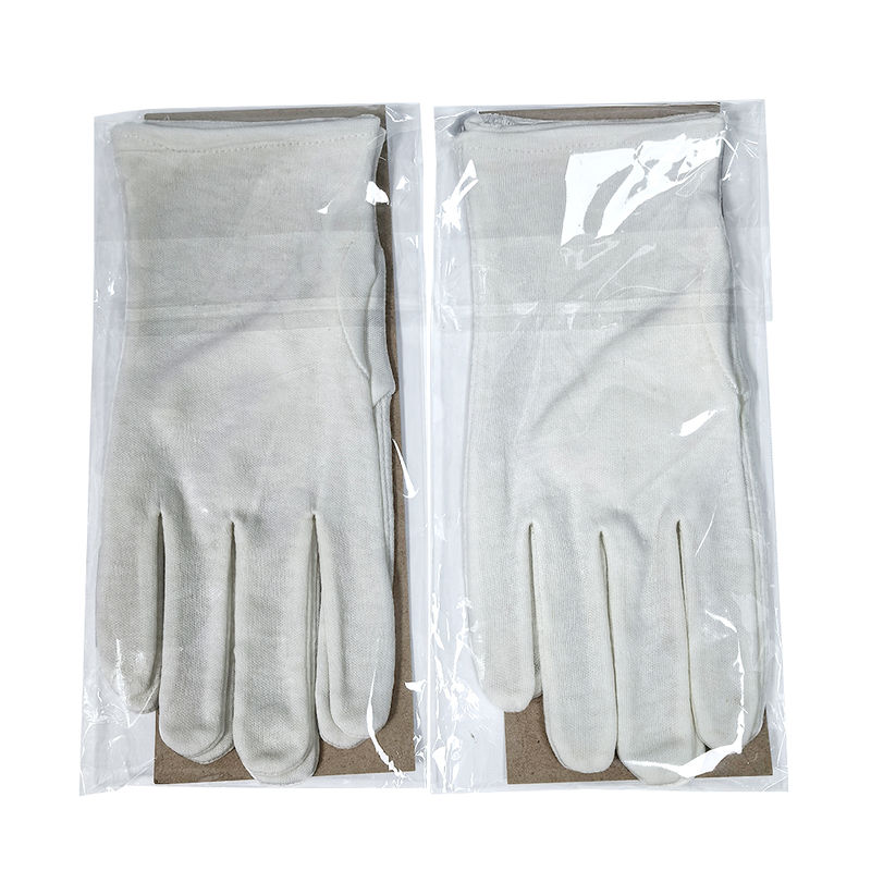 100% Cotton White Work Gloves Sweat Absorbing Individually Wrapped - Image 2