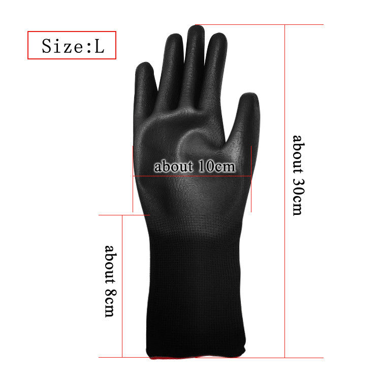 Lengthen Anti Static Gloves Polyester Black ESD PU Palm Coated - Image 3