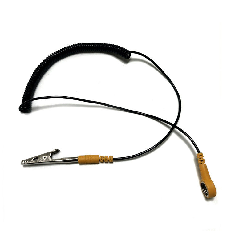 Black Yellow 1.8m Esd Grounding Cable For Cleanroom Antistatic - Image 2