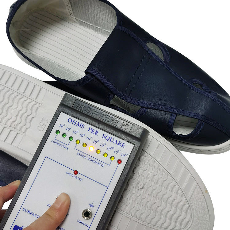 Anti Static Protection PVC ESD Safety Shoes Four Holes Navy Blue - Image 5