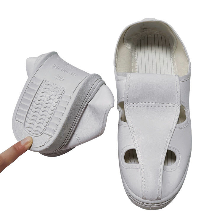 White Dust Free Washable ESD Safety Shoes With PVC Anti Slip Sole - Image 1