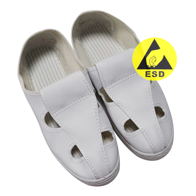 White Dust Free Washable ESD Safety Shoes With PVC Anti Slip Sole - Image 2