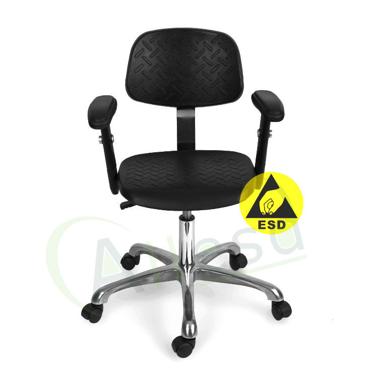 Anti Static ESD Safe Chairs Adjustable 360 Degree Swivel With Lifting Armrest - Image 2