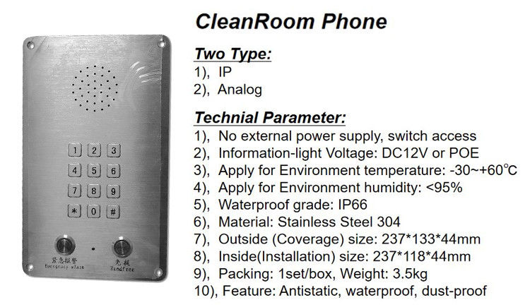 Cleanroom Consumables Handsfree Telephone Stainless Steel 304 - Image 3