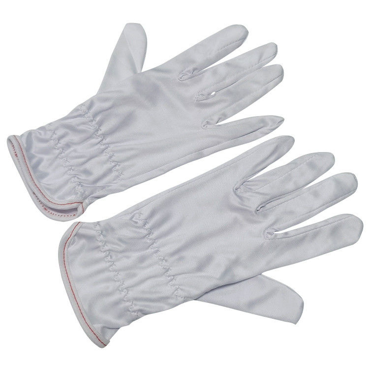 White Hand Sweat Absorption Working Cleanroom Polyester Gloves Customized - Image 2