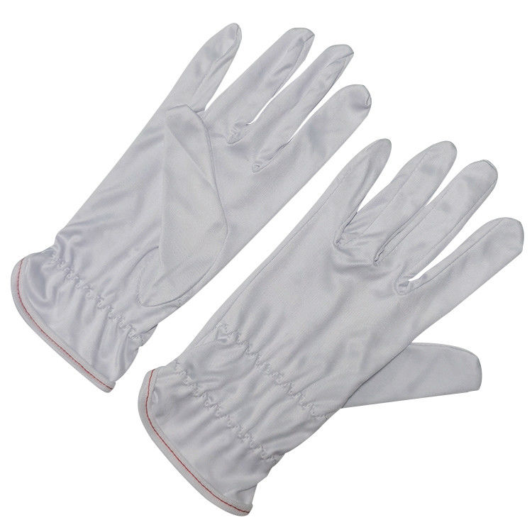 White Hand Sweat Absorption Working Cleanroom Polyester Gloves Customized - Image 3