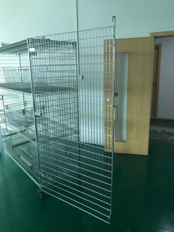 Chrome Wire Security Cage Mesh Panel Singapore Chrome wire security cage mesh panel with hook closure for Singapore industrial storage