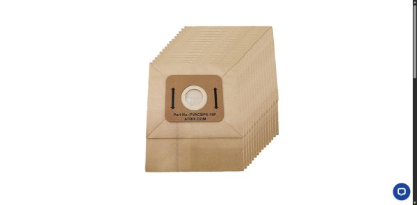Ergo and Ergo Pro Backpack Series Paper Filter Bags (15 Pack) | PVACBP6-15P