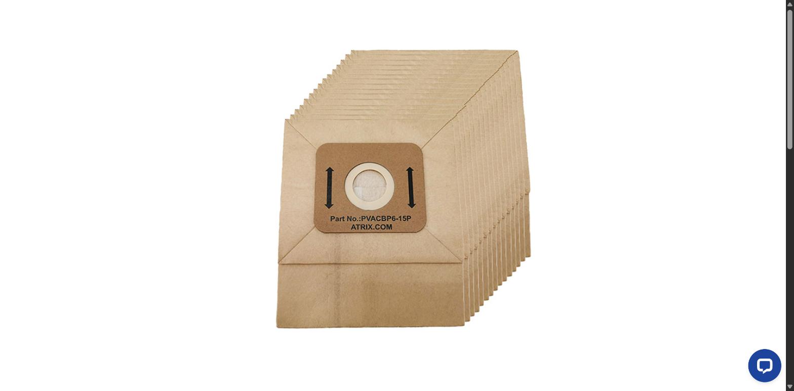 Ergo and Ergo Pro Backpack Series Paper Filter Bags (15 Pack) | PVACBP6-15P