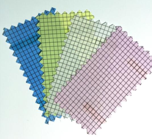 Antistatic 2.5mm Grid ESD Fabric Polyester 1/2 Twill White Blue Yellow Pink Stock 0