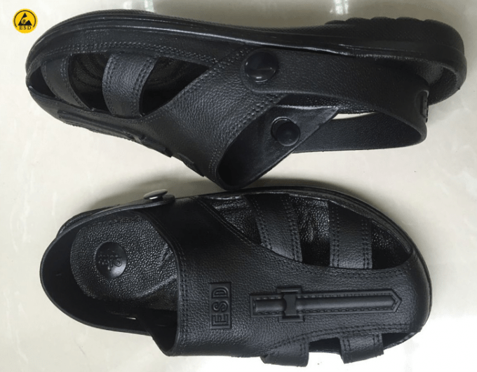 Static Dissipative Shoes Safe Sandal Toe Protected Blue Black White SPU Upper 1