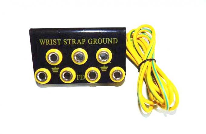 PVC / PU ESD Wrist Strap Dual Metal Bench Mount Ground Socket Ring Terminal Connector 4