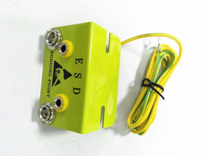 PVC / PU ESD Wrist Strap Dual Metal Bench Mount Ground Socket Ring Terminal Connector 5