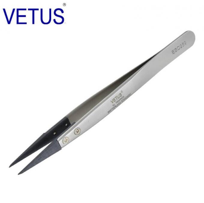 No Rust ESD Safe Tools AISI302 High Precision Tweezers Tip Replaceable 0