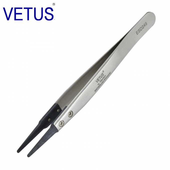No Rust ESD Safe Tools AISI302 High Precision Tweezers Tip Replaceable 6